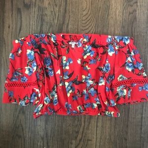 Off the Shoulder Red Top